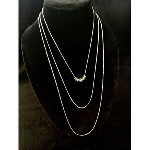 LOFT Multi-strand Silvertone Beads Necklace
